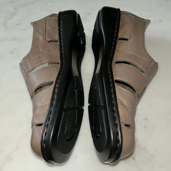 Naturalizer leather slip on taupe sandals size 8W‎ - Picture 8 of 9